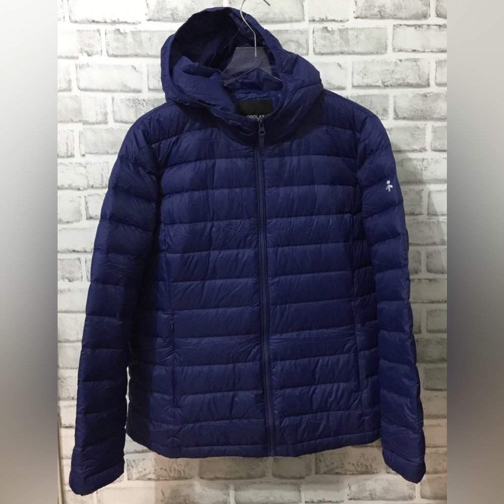 OROLAY Mens Lightweight Blue Puffer Hoodie Jacket Size XL - M305